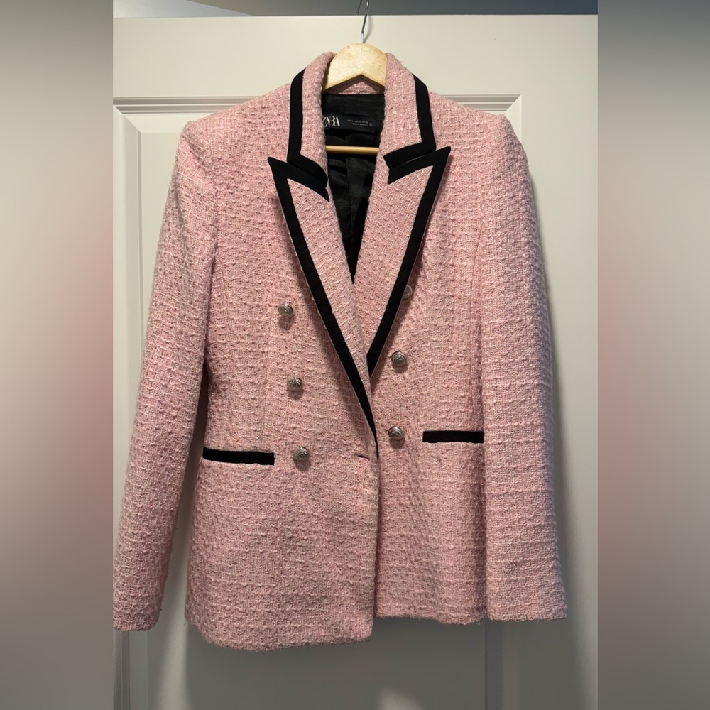 Zara Pink and Black Blazer